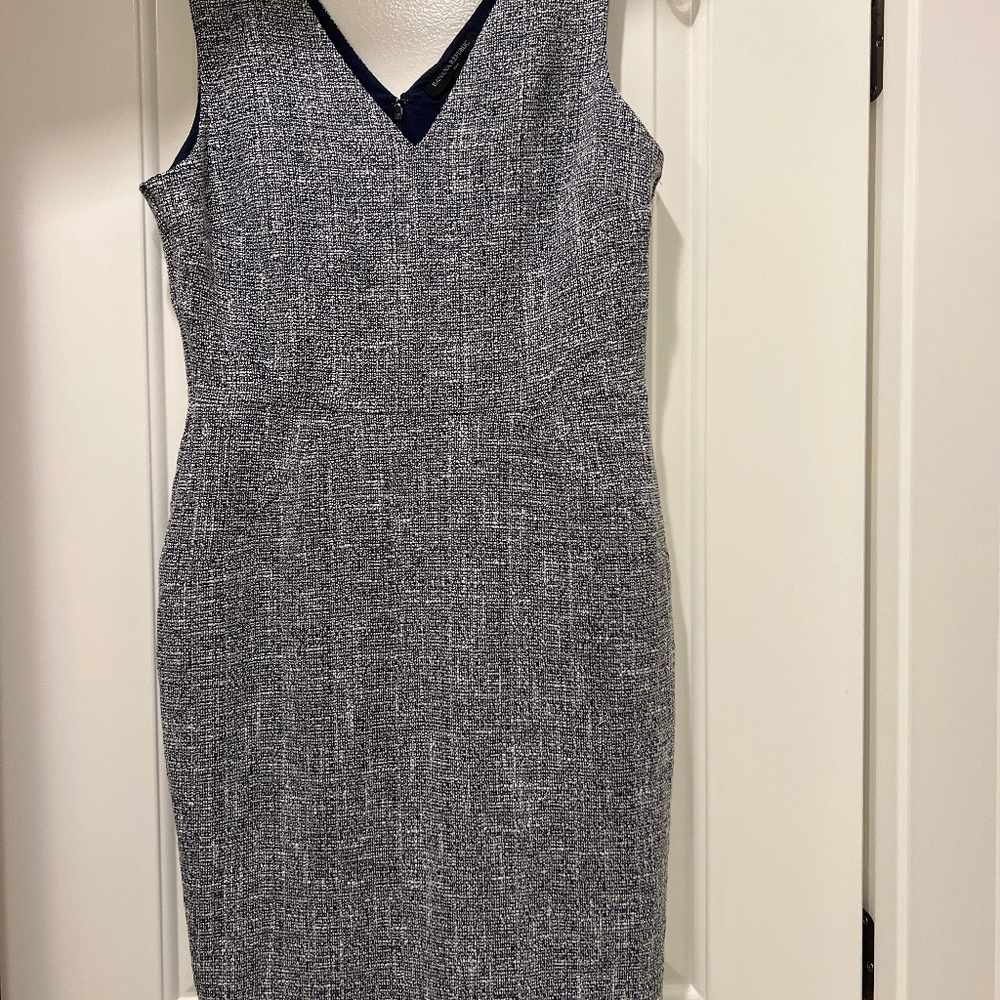 Navy blue and white mini dress